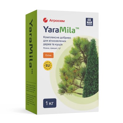 Добриво для вічнозелених дерев та кущів YaraMila Осінь 1 кг фото
