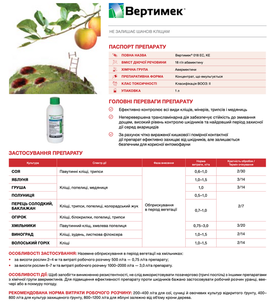 Инсектицид Syngenta Вертимек 018 EC, КЕ 1л фото